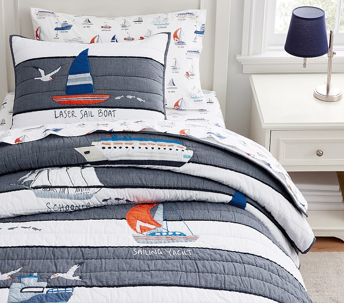 Sailboat Quilt &amp; Shams