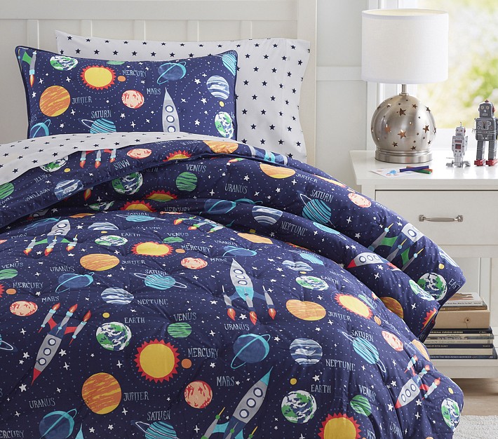 Solar System Glow-in-the-Dark Comforter &amp; Shams