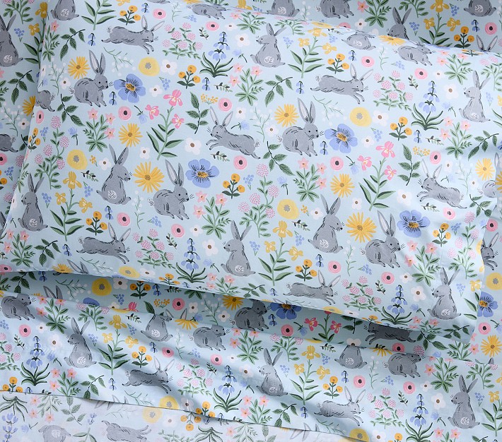 Rifle Paper Co. Bunny Floral Organic Sheet Set