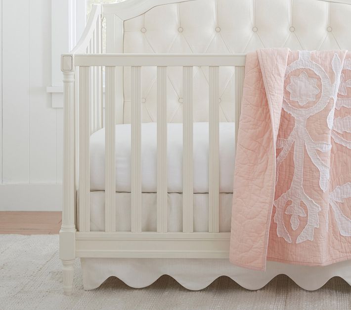 Scalloped crib skirt on sale