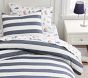 Chambray Stripe Organic Duvet &amp; Shams