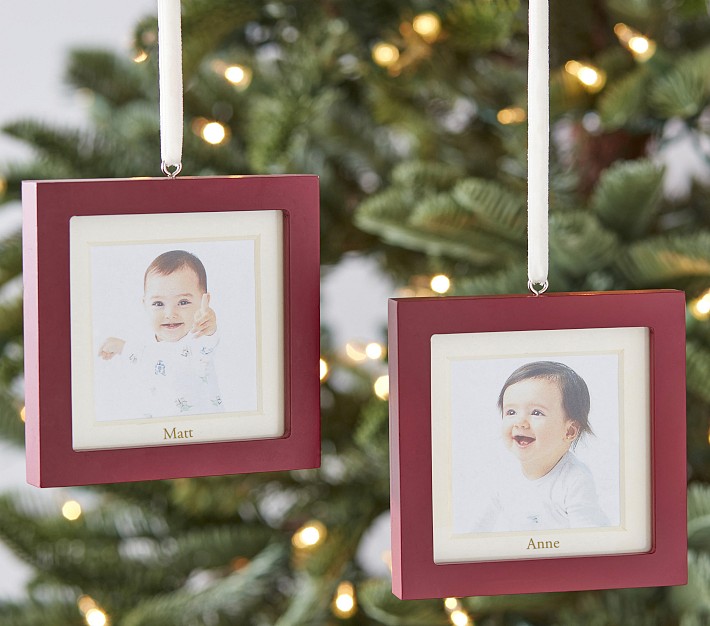 Red Square Frame Ornaments