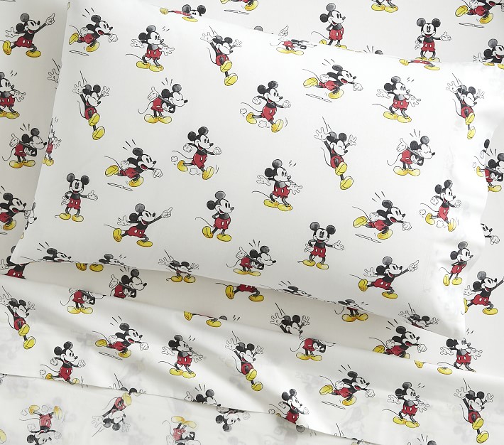 Disney Mickey Mouse Organic Toddler Bed Sheet Set &amp; Pillowcase