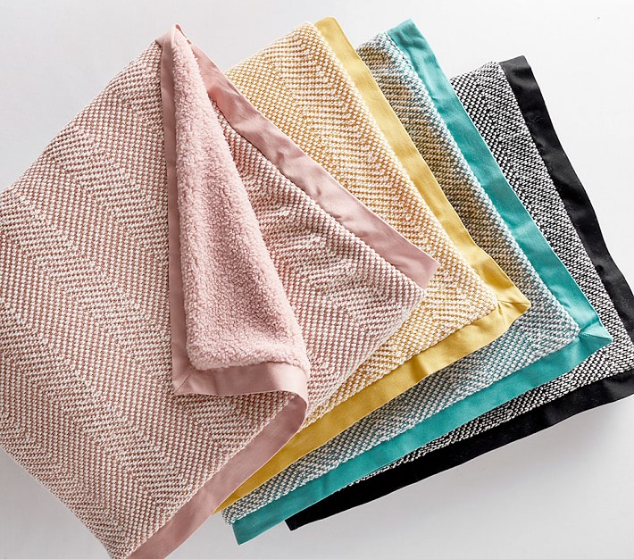 west elm x pbk Tweed Sherpa Baby Blanket