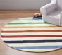 Rainbow Rugby Stripe Round Rug