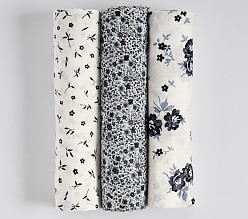 Emily & Meritt Black Floral Organic Swaddle Set