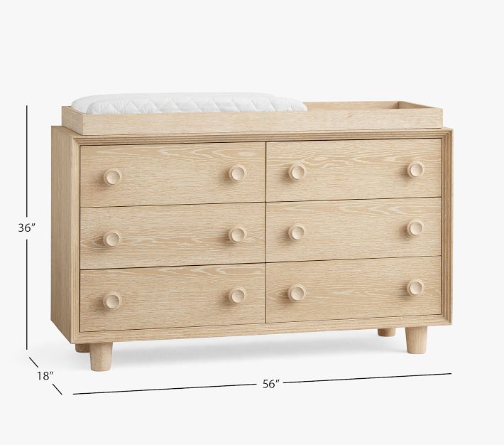 We x Pbk Vivienne Extra Wide Nursery Dresser Topper Cerused White In Home Delivery