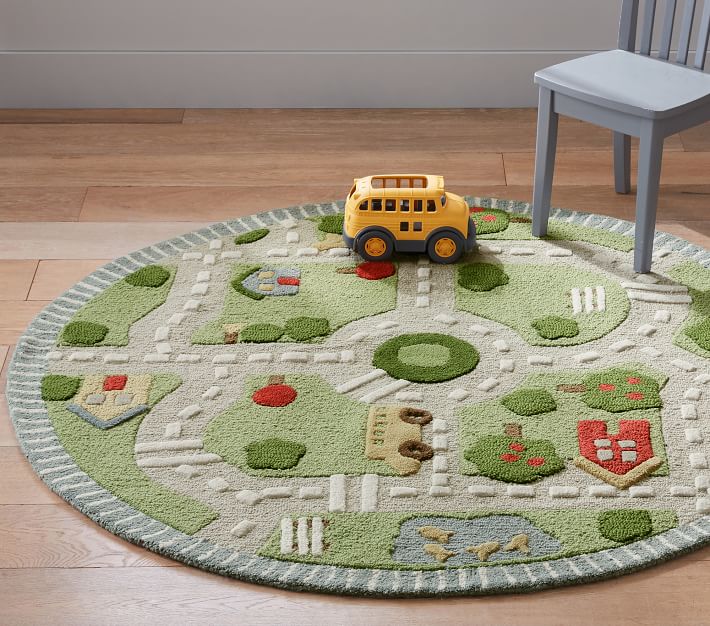 3D Activity Play in the Park Round Rug Pottery Barn Kids