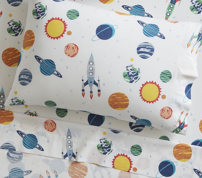 Solar System Glow-in-the-Dark Toddler Bed Sheet Set &amp; Pillowcase