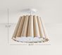 Natural Linen Fluted Semi Flush Mount (19&quot;)