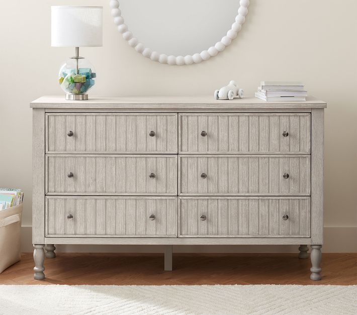 Catalina Beadboard 6 Drawer Dresser 56w x 19d