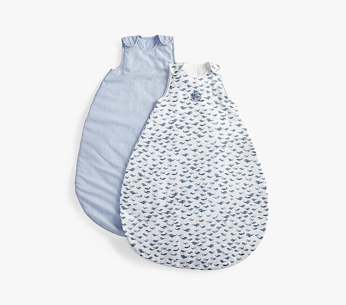 Blue Whale Muslin Wearable Blanket Set TOG 1.5 &amp; 2.0