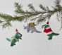 Dino Felted Wool Ornaments, Set of 3