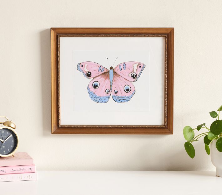 Real Butterflies in Beautiful Vintage Glass and Wood Frame Wall Art STORAGE FIND on sale