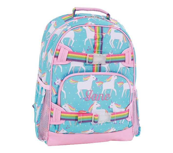 Pottery Barn Kids Unicorn Parade Aqua Mackenzie Small RPET Backpack