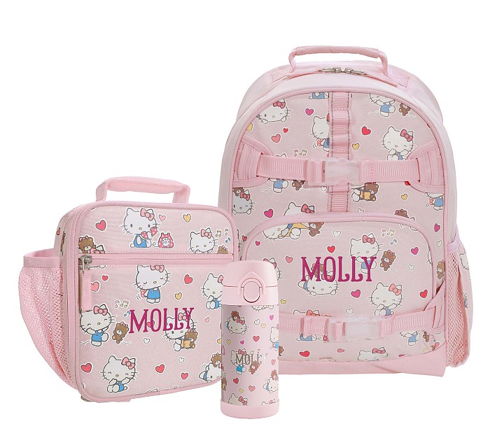 Mackenzie Hello Kitty Hearts Glow in the Dark Backpack Lunch Bundle Set of 3 Pottery Barn Kids