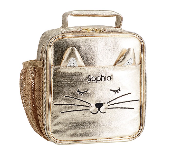 Emily &amp; Meritt Gold Kitty Lunch Box