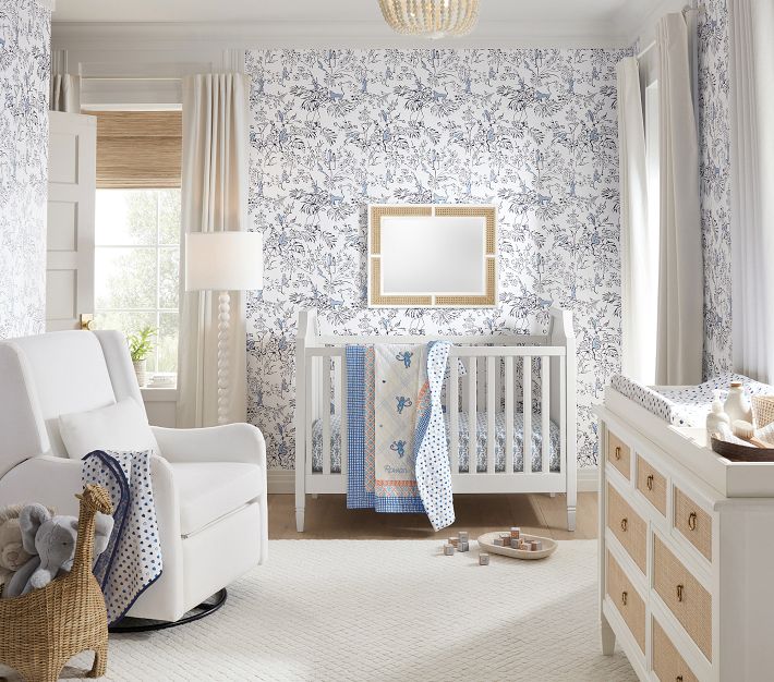 Ava Regency Caned 7 Drawer Dresser Topper 56w x 19d Pottery Barn Kids