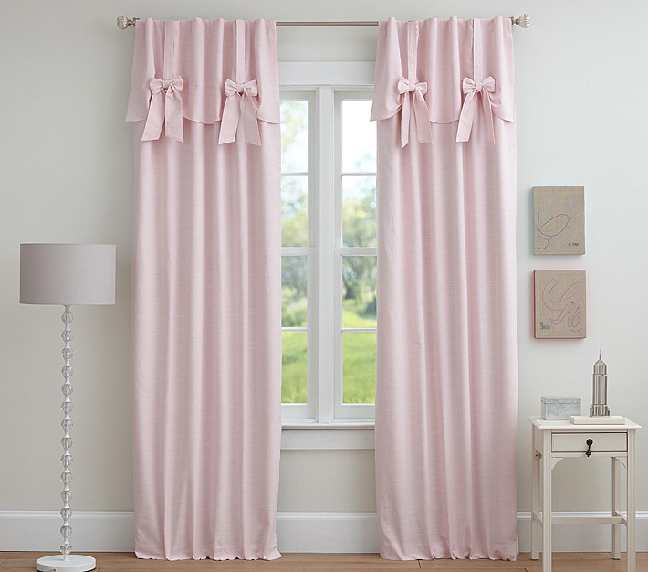 Evelyn Linen-Blend Bow Valance Blackout Curtain