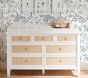 Ava Regency Caned 7-Drawer Dresser &amp; Topper (56w x 19d&quot;)