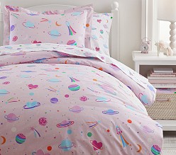 Galaxy Heart Glow-in-the-Dark Duvet Cover & Shams