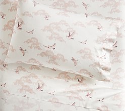 Monique Lhuillier Chinoiserie Bird Organic Sheet Set & Pillowcases