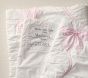 Pink Stripe Bow Baby Quilt