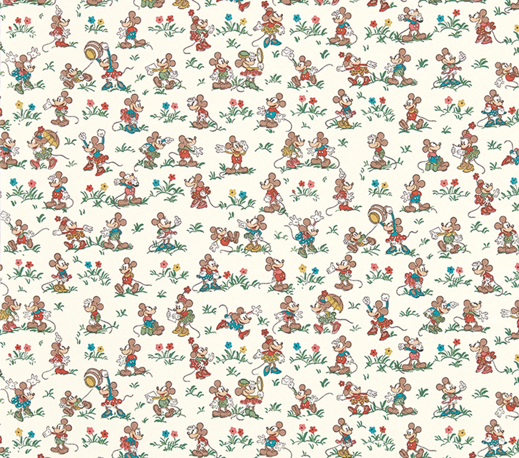 Product image for Disney Home x Sanderson Mickey Mouse and Minnie Mouse Wallpaper