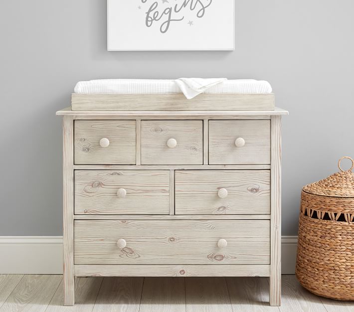 Kendall Nursery Dresser Topper Set Weathered White In Home Delivery