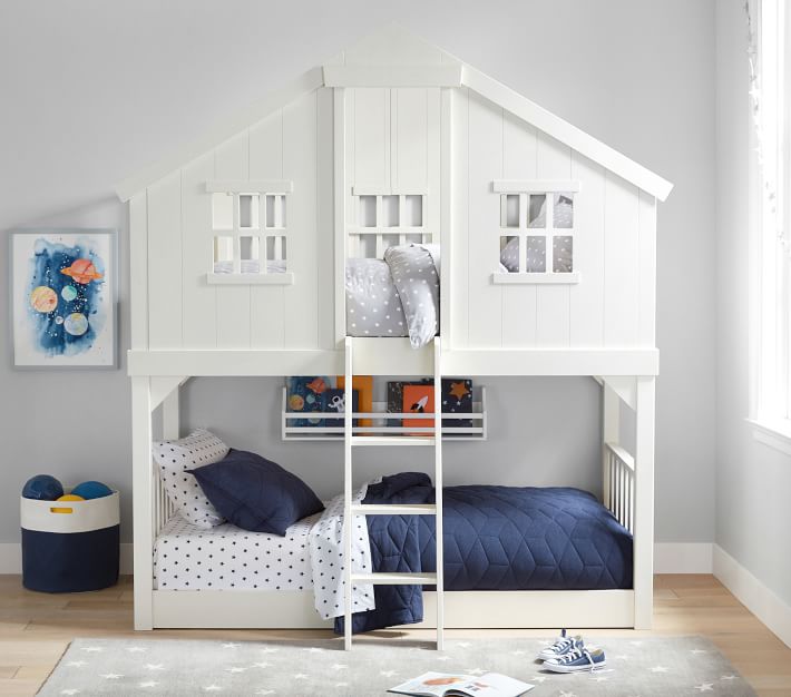 Treehouse Twin Over Twin Bunk Brushed Gray