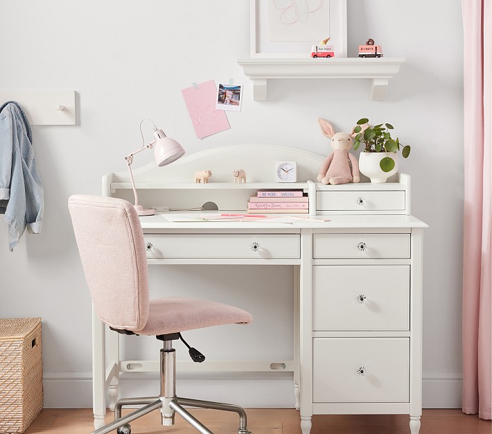 Juliette Storage Desk Hutch Set French White UPS