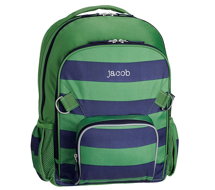 Fairfax Green/Navy Rugby Stripe Backpacks