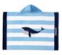 Whale Stripe Baby Beach Hooded Towel