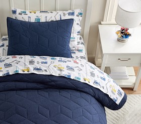 Pottery Barn Kids Marvel Navy twin newest quilt & sham