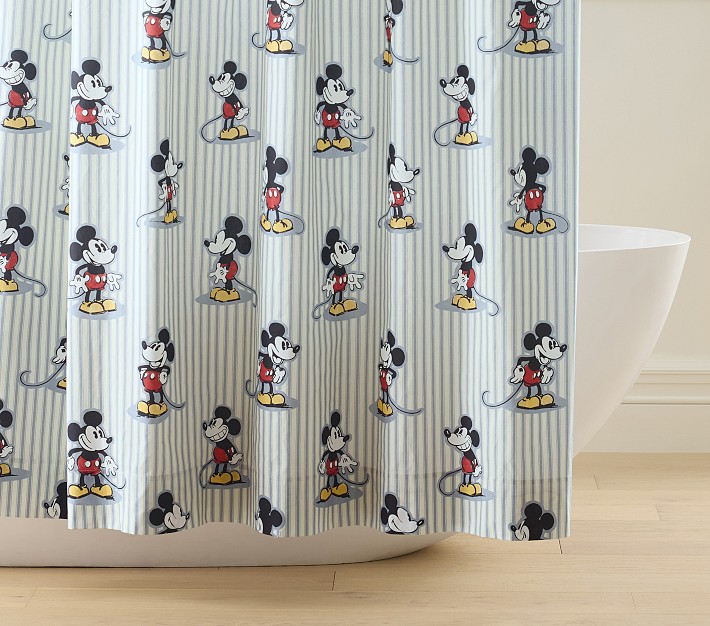 Disney Home x Sanderson Mickey Mouse Shower Curtain Pottery Barn Kids