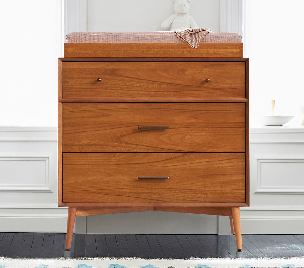 west elm x pbk Mid-Century 3-Drawer Changing Table | Pottery Barn Kids