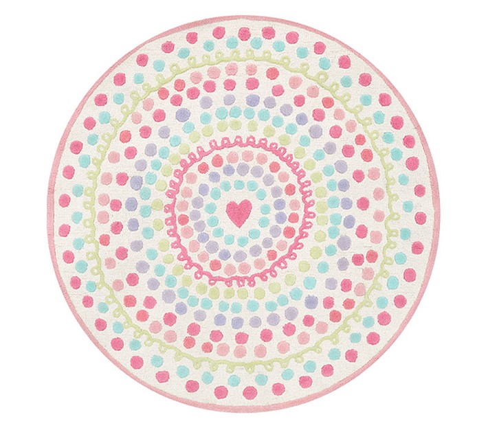 Heart Dot Round Rug