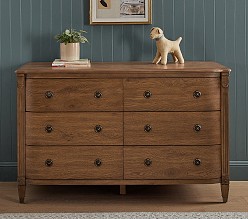 Chris Loves Julia Aged Oak 6-Drawer Dresser (56w x 20d")