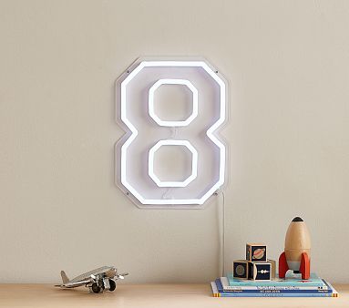 Brite Lite Personalized Varsity Number Neon Wall Light, Blue
