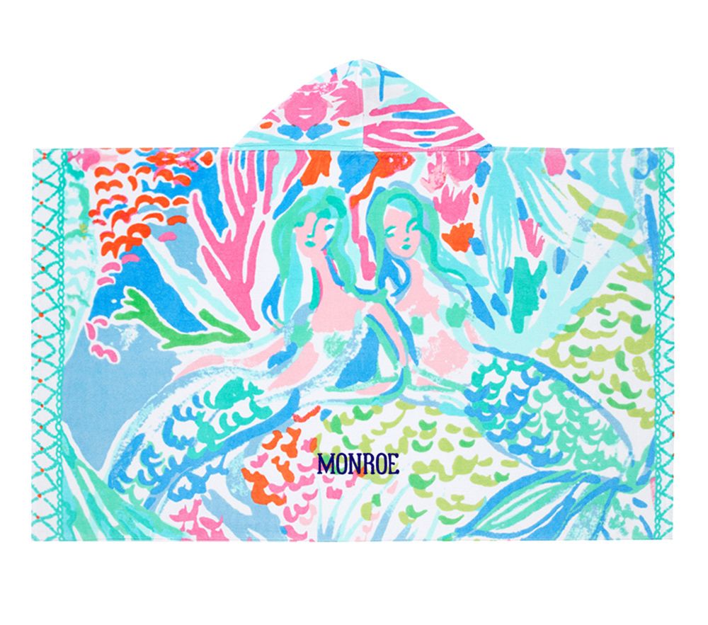 Lilly Pulitzer Mermaid Cove Beach Hooded Towel UPF 50+