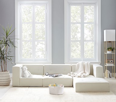 Pottery barn suede sectional top