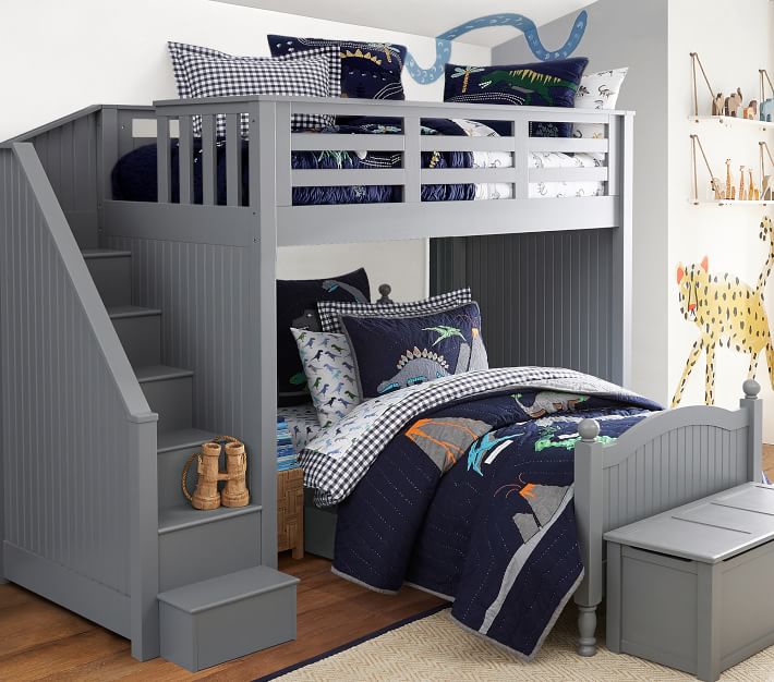 Catalina Stair Loft Bed For Kids Lower Bed Set Pottery Barn Kids