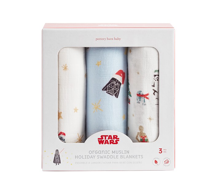 <em>Star Wars</em>&#8482; Christmas Organic Muslin Swaddle Set