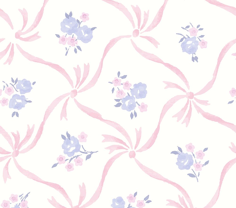 Loveshackfancy Lattice Bow Wallpaper Sample (9&quot; x 12&quot;)