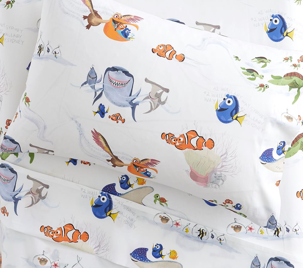 Disney and Pixar Finding Nemo Toddler Bed Sheet Set & Pillowcase ...