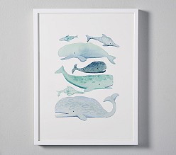 Minted® Blue Whales Wall Art by Kelsey Carlson