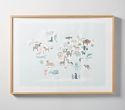 Minted® Wild World Map Wall Art by Jessie Steury