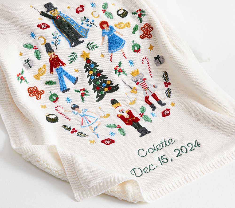 Rifle Paper Co. Nutcracker Heirloom Baby Blanket