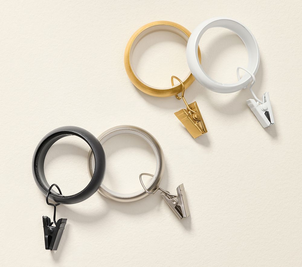 Quiet Glide Curtain Clip Rings - Set of 10