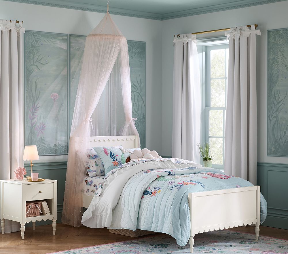 Pearl Embellished Tulle Canopy